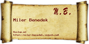 Miler Benedek névjegykártya